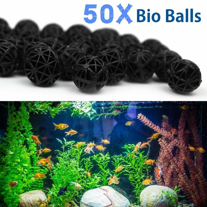 Marine Aquarium Filter Media - 50 قطعة من كرات الفلتر البيولوجي