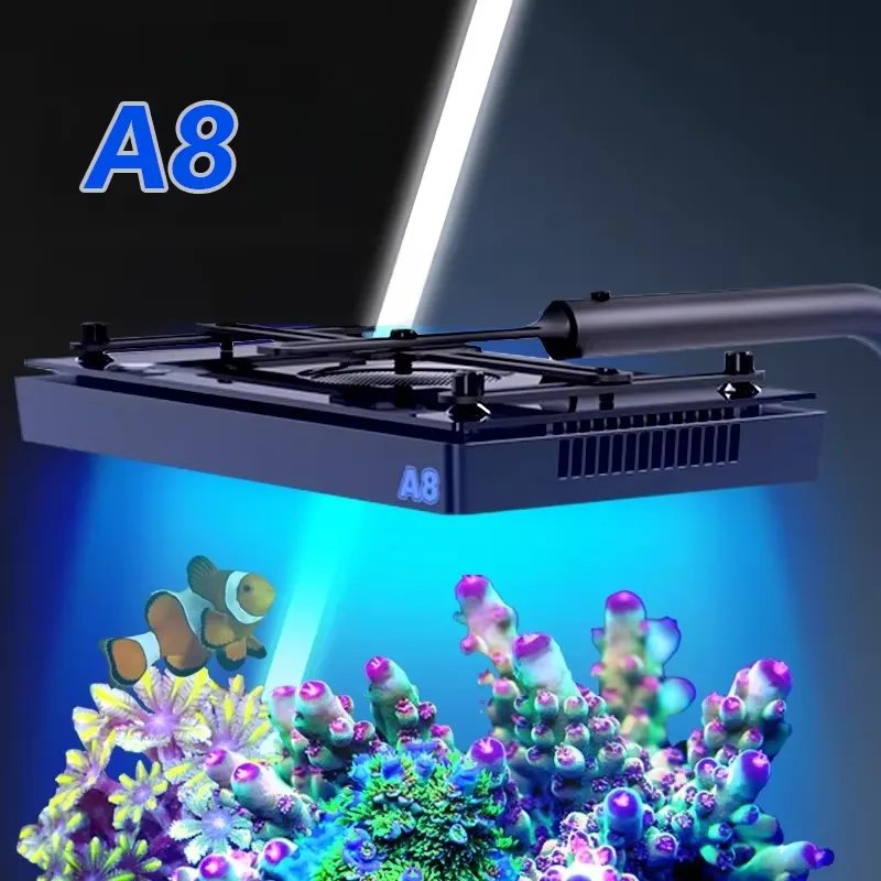 إضاءة LED للأحواض المائية A8SE - مراجعة Aquarium Blue Marine Reef وسعره
